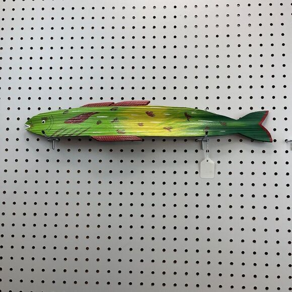 Nautical Palm‎ Frond Art 23 Inch Yellow Green Hand painted Jupiter Florida - Picture 1 of 5